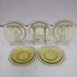 Set of 5 Vintage Amber Madrid Depression Glass Saucers image number 1