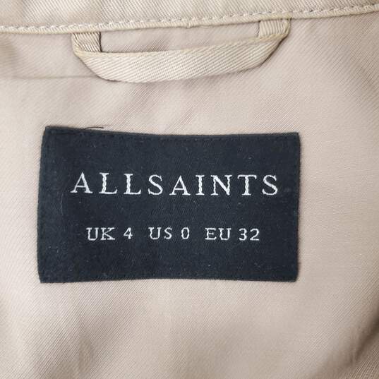 All Saints WM's Sleeveless Beige Vest Trench Size 0 image number 4