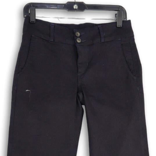 Womens Blue Flat Front Slash Pocket Bootcut Leg Ankle Pants Size 27 image number 3