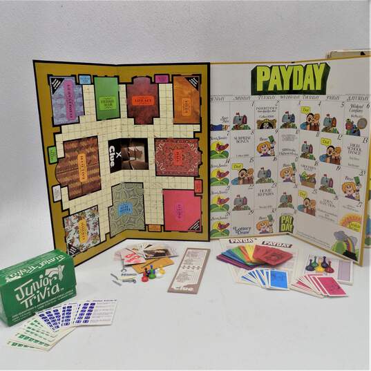 Vintage Lot of Board Games Clue Payday and Junior Trivia Level 1 image number 2