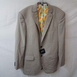 Indochino Beige Long Sleeve Men's Button Up Blazer Jacket NWT