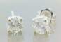 14K White Gold 0.88 CTTW Diamond Stud Earrings 0.9g image number 1