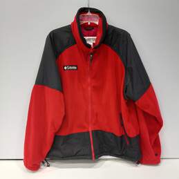 Columbia Men's Red & Black Full Zip Fleece Jacket Size XL