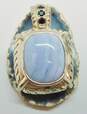 Judith Ripka Sterling Silver Blue Lace Agate Sapphire Pendant 20.5g image number 1