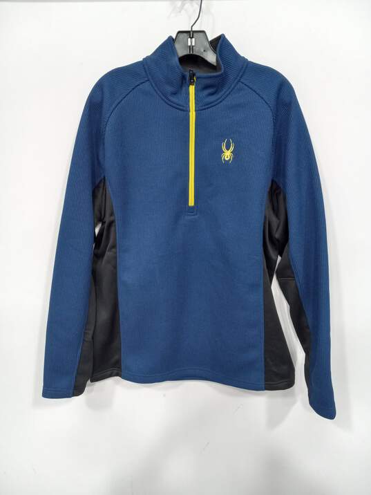 Spyder Men's Blue LS Half Zip Jacket Size XL image number 1
