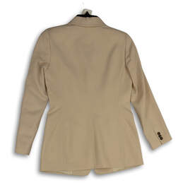 NWT Womens Beige Notch Lapel Long Sleeve Three Button Blazer Size 6P alternative image