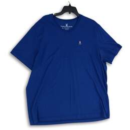 Psycho Bunny Mens Blue V-Neck Short Sleeve Pullover T-Shirt Size 2XL