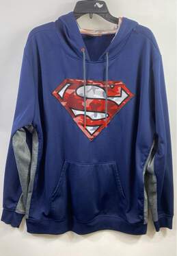 Superman Men Blue Pullover Hoodie XL