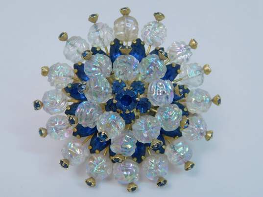 VNTG Blue & Aurora Borealis Rhinestone, Faux Pearl & Faux Turquoise Jewelry image number 4