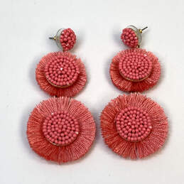 Designer J. Crew Gold-Tone Pink Fashionable Dangle Drop Earrings alternative image
