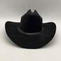 Alamo Mens Black Wide Brim Leather Trim Western Cowboy Hat Size 58/7.25 image number 1