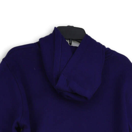 Mens Blue Red Long Sleeve Kangaroo Pocket Pullover Hoodie Size XL image number 3