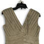 Womens Tan Surplice Neck Tiered Ruffle Back Zip Sheath Dress Size 8P image number 3