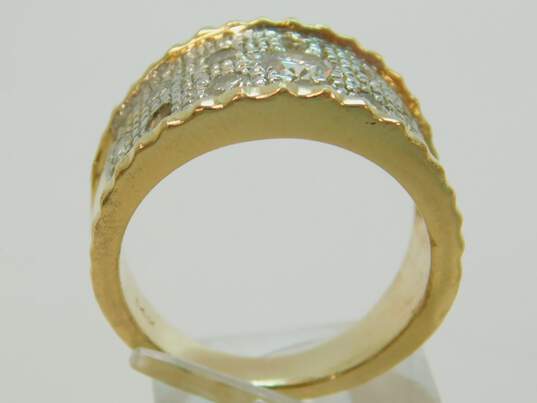 14K Yellow Gold 0.77 CTTW Round Diamond Pave Tapered Ring 10.1g image number 6