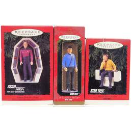 Hallmark Keepsake Star Trek Ornament Lot of 3 Dr McCoy Captain Kirk & Jean IOB