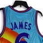 Mens Orange Blue Tune Squad Lebron James #6 Basketball Jersey Size M image number 4
