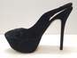 Sam Edelman Novato Black Suede Platform Slingback Peep Toe Pump Heels Shoes Size 9.5 M image number 6