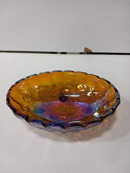 Large Carnival Glass Oblong Footed Bowl