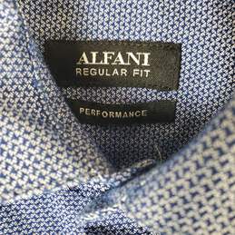 Alfani Men Blue/White Button Up Shirt Sz 15-15.5 alternative image