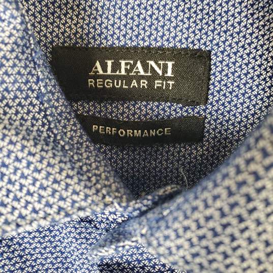 Alfani Men Blue/White Button Up Shirt Sz 15-15.5 image number 2