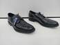 Men's Stafford Black Faux Leather Dress Shoes Sz 10 image number 3