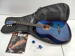 Johnson Blue Acoustic Student Guitar Model JG-100-BL With Accessories In Soft Black Case