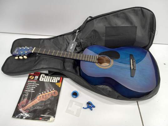 Johnson Blue Acoustic Student Guitar Model JG-100-BL With Accessories In Soft Black Case image number 1