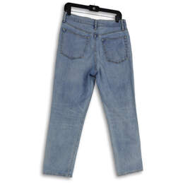 Womens Blue Medium Wash Pockets Stretch Denim Straight Leg Jeans Size 28 alternative image