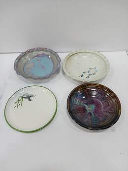 4PC Assorted Stoneware Bowls & Plate Bundle