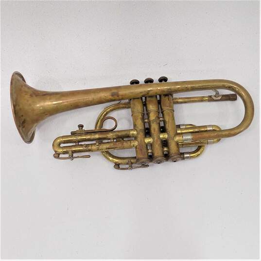 VNTG Olds Brand Ambassador Model B Flat Cornet w/ Case and Accessories (Parts and Repair) image number 4