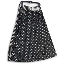 NWT Womens Black White Polka Dot Flat Front Pull-On Maxi Skirt Size XL alternative image
