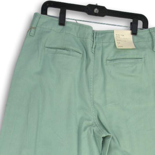 NWT A New Day Womens Blue Flat Front Wide Leg Cropped Chino Pants Size 14 image number 4