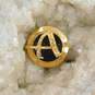 Vintage 10K Yellow Gold A Initial Onyx Pin 3.2g image number 1