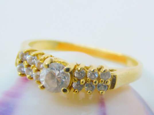 Romantic 10K Yellow Gold CZ Ring 2.1g image number 2