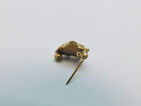 Vintage 10K Gold HM Black Enamel Personalized Pin 2.3g image number 3