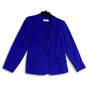 Womens Blue Peak Lapel Long Sleeve Flap Pocket One Button Blazer Size 14 image number 1