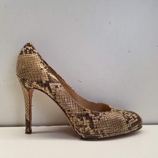 COACH Chelsey Snakeskin Embossed Leather Pump Heels Shoes Size 9B image number 1