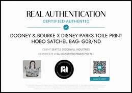 Dooney & Bourke X Disney Walt Disney World Toile Hobo Satchel Bag w/COA alternative image