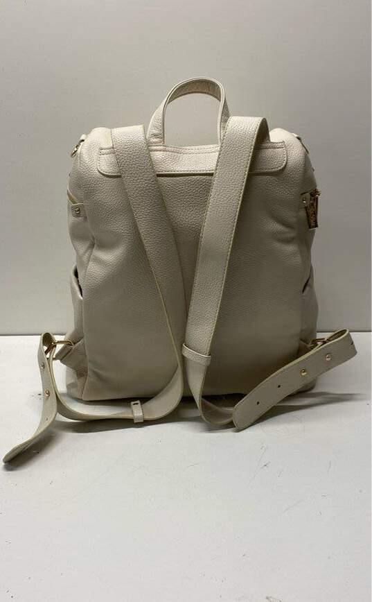 Luli Bebe Monaco Beige Vegan Leather Diaper Backpack Bag image number 3