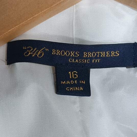 Brooks Brothers "346" Women's White Cotton Classic Fit Blazer Size 16 image number 3