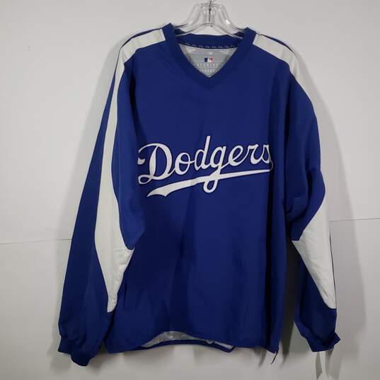 NWT Mens Los Angeles Dodgers V-Neck Long Sleeve MLB Pullover T-Shirt Size XL image number 1