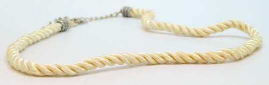 Carolyn Pollack 925 Cream Tone Cord Necklace 7.3g image number 3