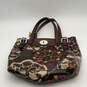 Fossil Womens Multicolor Floral Leather Double Handle Zipper Tote Handbag image number 1