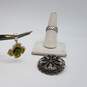 Sterling Silver Multi Gemstone Sz 7 1/2 Ring Brooch & Pendant Jewelry Bundle 3pcs 21.9g image number 1
