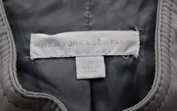 New York and Company Women's Long Sleeve Grey Leather Sweatshirt alternative image