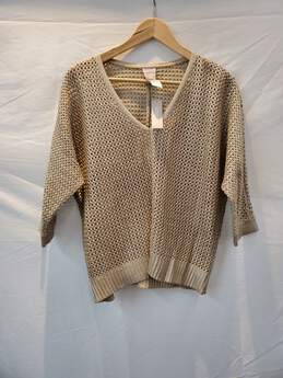 Chico's Open Stitch Pullover V-Neck Sweater Women's Size 1P NWT