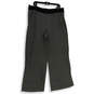 Womens Green Black Elastic Waist Wide Leg Pull-On Ankle Pants Size XL image number 1