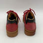 Mens Red Leather Round Toe Lace-Up Low Top Sneakers Shoes Size EURO 41 image number 2