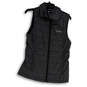 Womens Gray Sleeveless Mock Neck Pockets Full-Zip Quilted Vest Size Medium image number 1