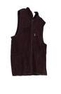 Mens Brown Abstract Leather Sleeveless Pockets Full Zip Vest Size Large image number 3
